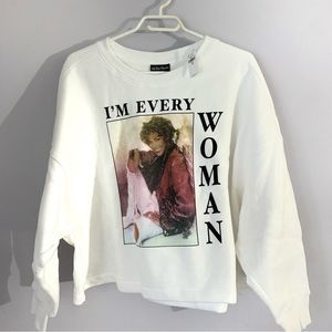 Whitney Houston Crop Sweater XXL NWT